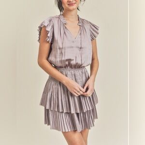 Short Sleeve Ruffle Dress